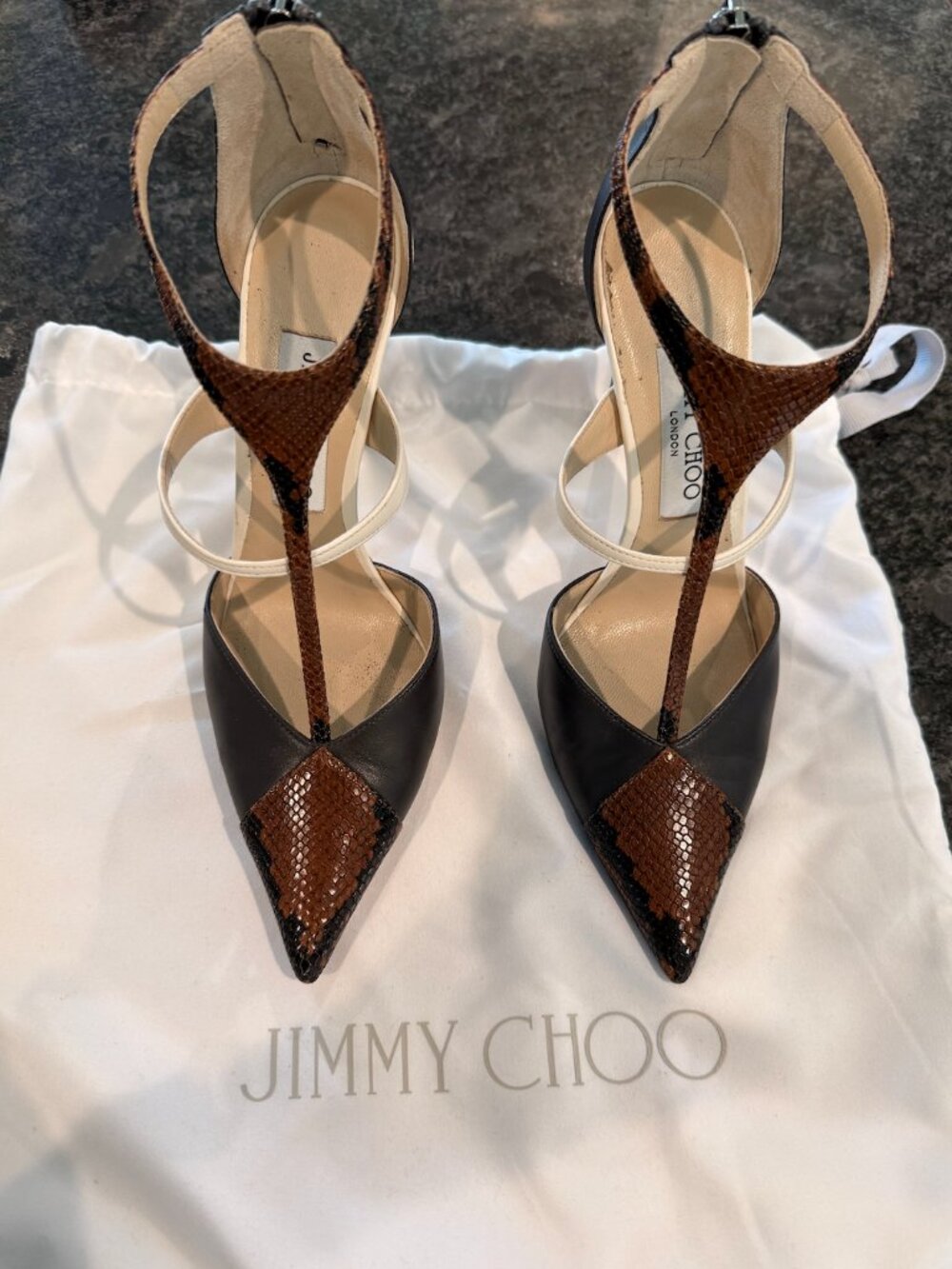 Jimmy Choo Women's Saoni 100 T Strap Pointed Toe Pumps 40